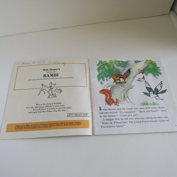 DISNEY Bambi Book & Cassette Tape & USB Flash Drive with MP3 Files - Picture 2 of 9